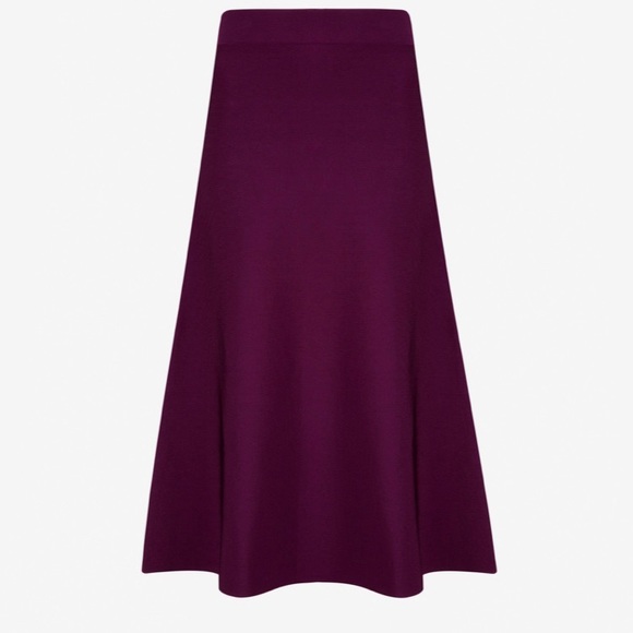 Ted Baker London Midi Skater Skirt Maroon Size 1 - Picture 1 of 10